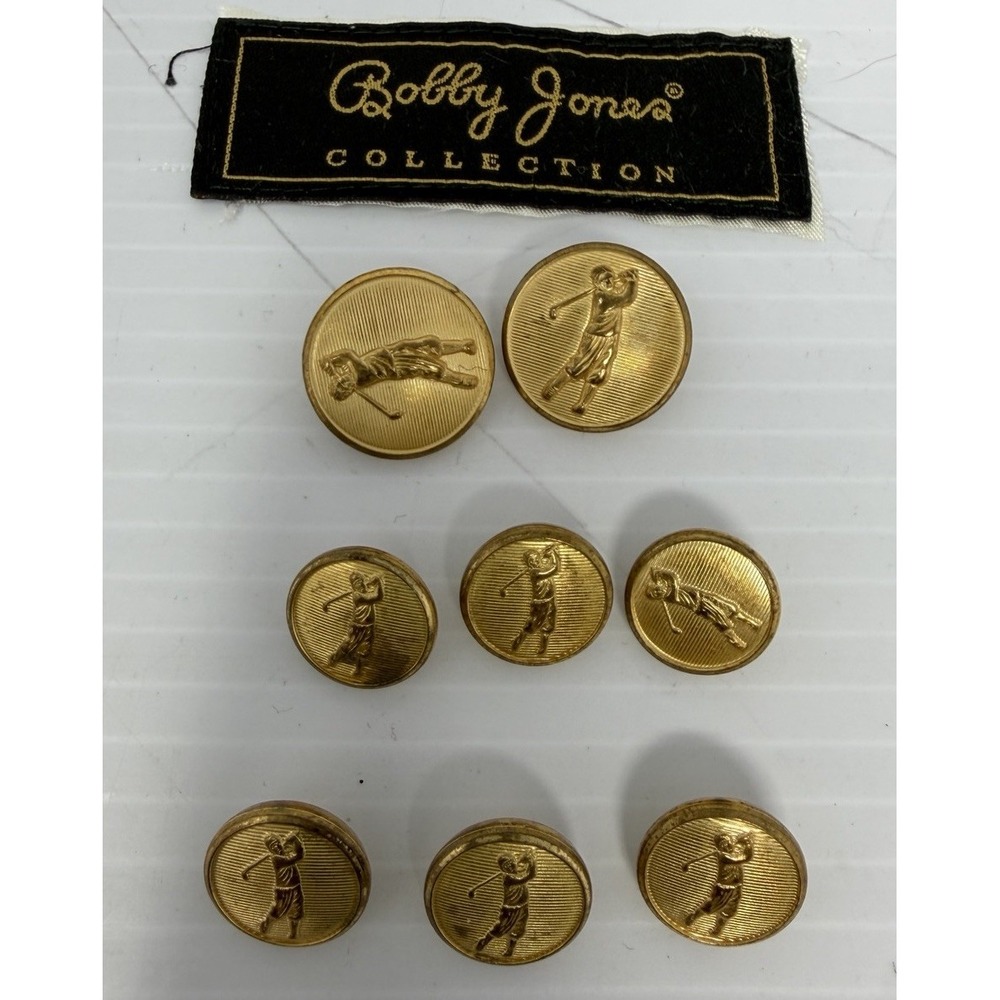 BOBBY JONES BLAZER JACKET REPLACEMENT BUTTONS VINTAGE WATERBURY GOLF GOLD LOT